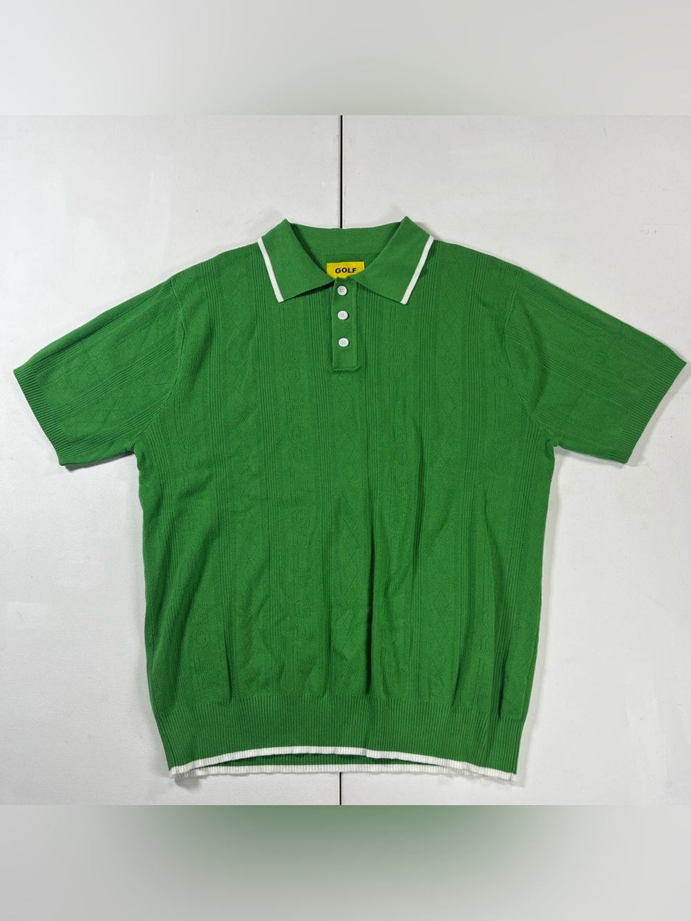 Golf Wang Polo Shirt Green Knit Tyler Creator Pique Ribbed Men’s S